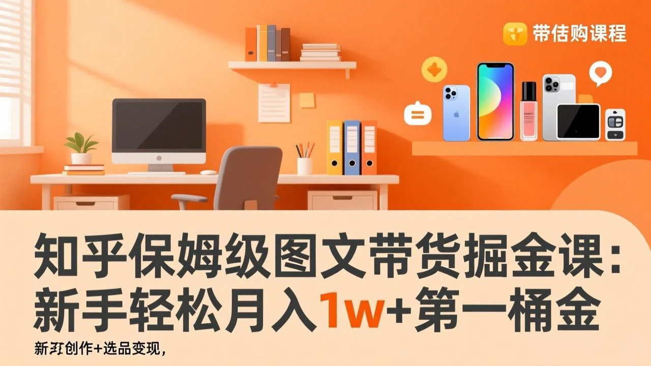 【精】知乎保姆级图文带货掘金课：账号打造+爆文创作+选品变现，新手轻松月入1w+第一桶金