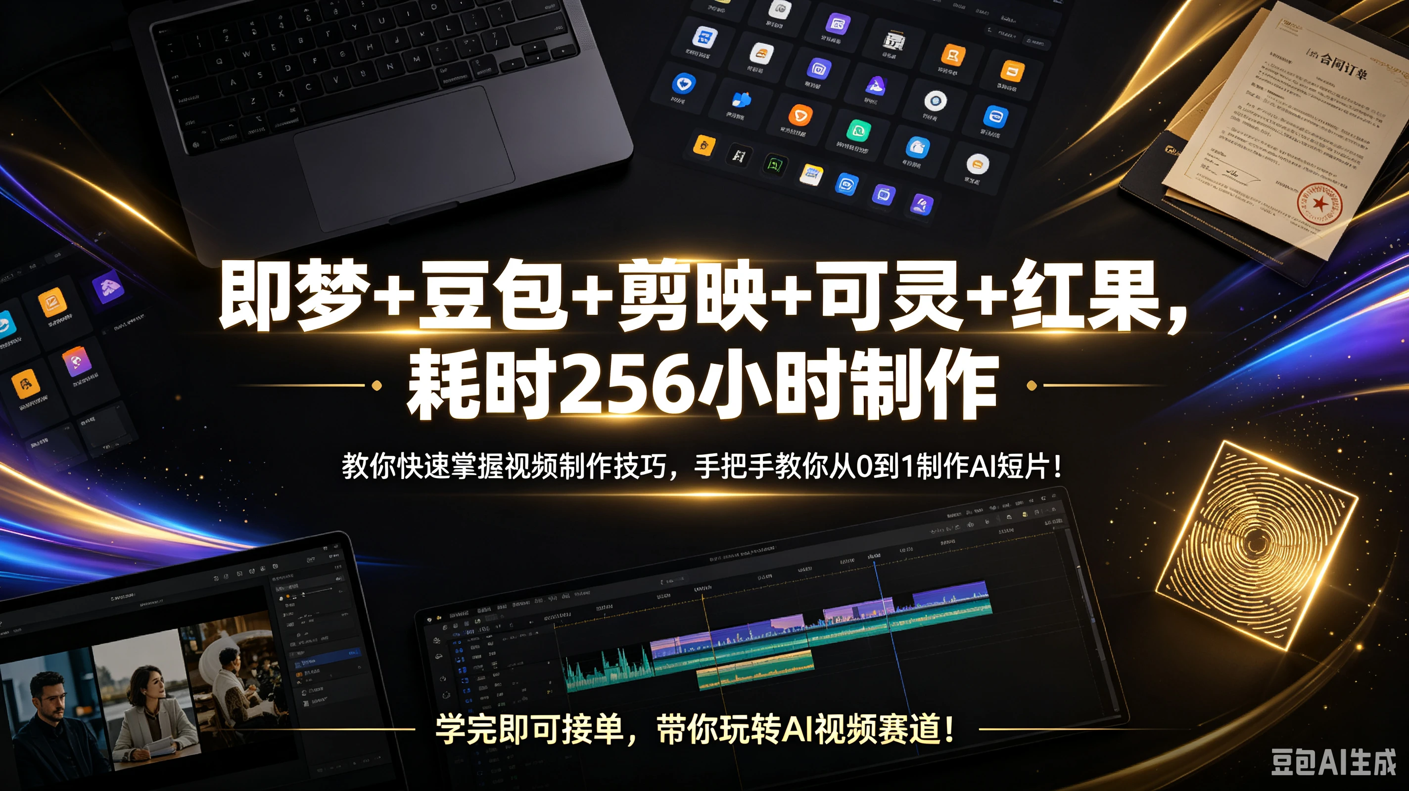 【精】即梦+豆包+剪映+可灵+红果,耗时256小时制作,教你快速掌握视频制作技巧,手把手教你从0到1制作AI短片!学完即可接单,带你玩转AI视频赛道! 【精】即梦+豆包+剪映+可灵+红果,耗时256小时制作,教你快速掌握视频制作技巧,手把手教你从0到1制作AI短片!学完即可接单,带你玩转AI视频赛道!