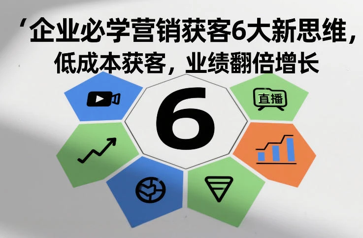 【精】企业必学营销获客6大新思维，低成本获客，业绩翻倍增长