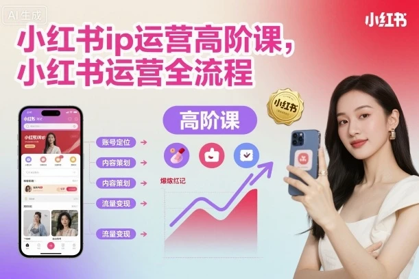 【精】小红书ip运营高阶课，小红书运营全流程