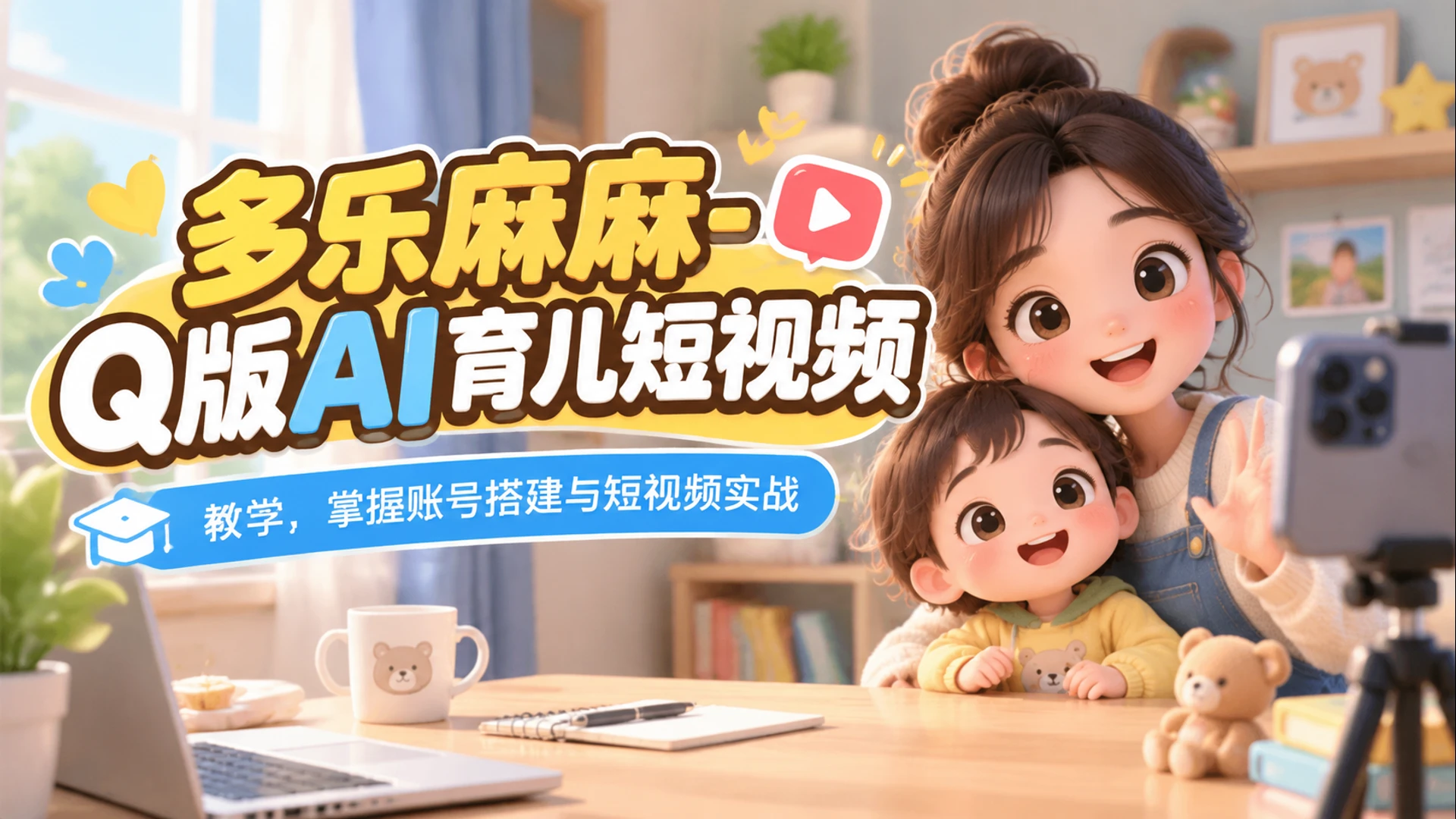 多乐麻麻 - Q版AI育儿短视频教学，掌握账号搭建与短视频实战