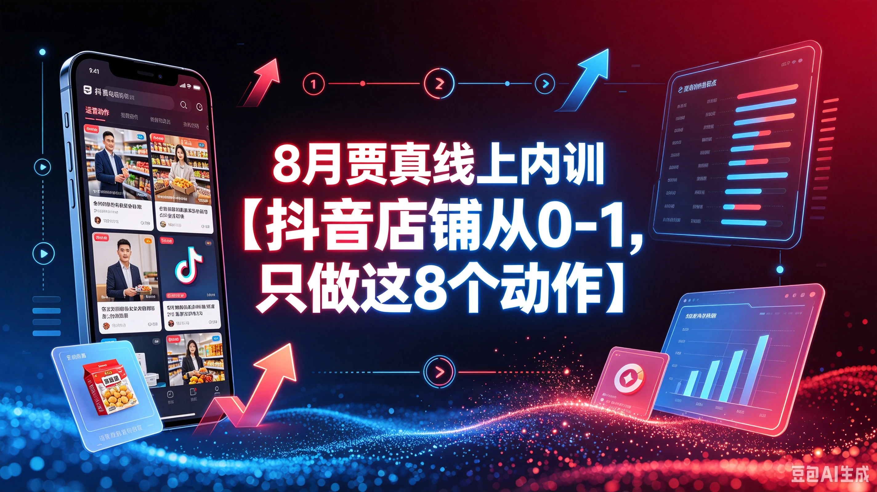 【精】抖音店铺8月内训实战课：店铺从0-1冷启动，八大核心动作高效起店教学