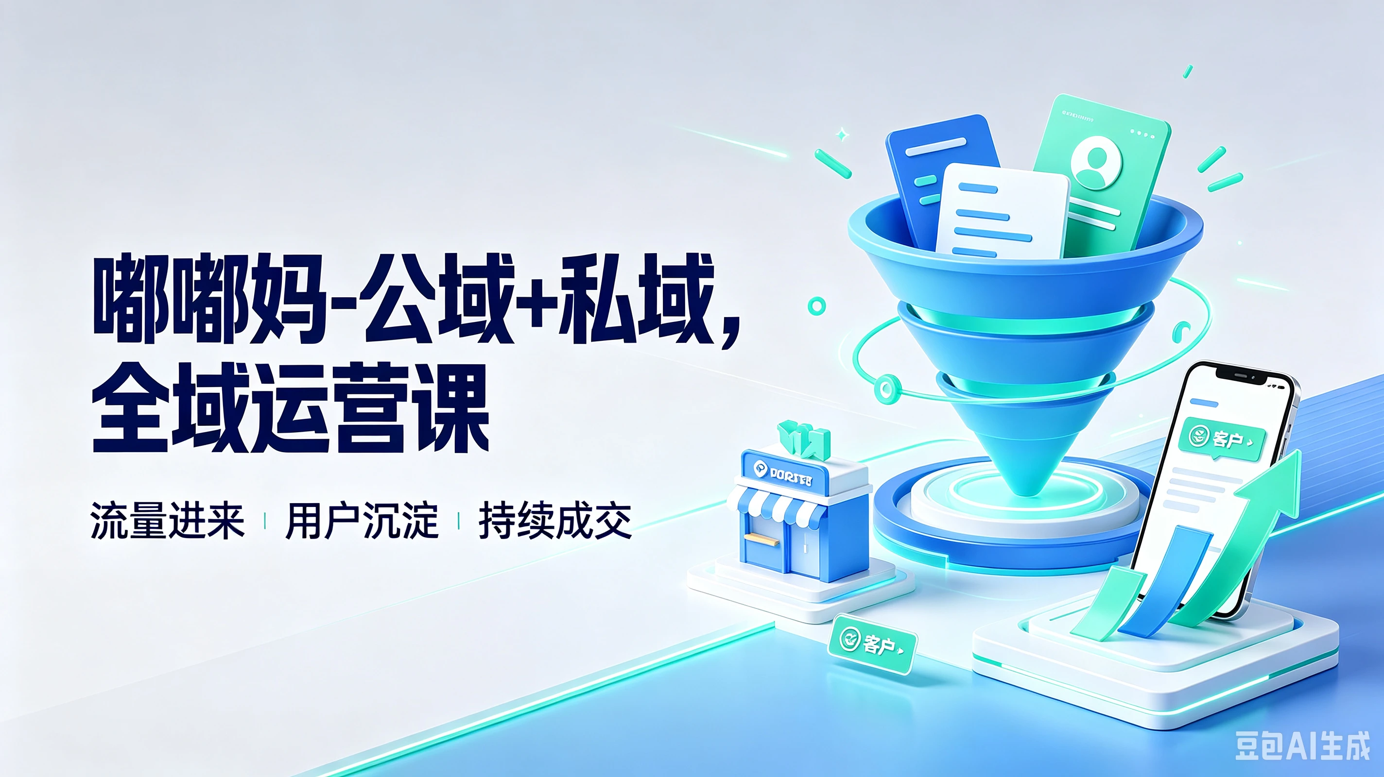 【精】嘟嘟妈-公域+私域，全域运营课，流量进来、用户沉淀，持续成交