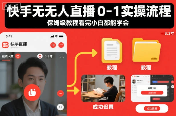 快手无人直播0-1实操流程,保姆级教程看完小白都能学会 快手无人直播0-1实操流程,保姆级教程看完小白都能学会
