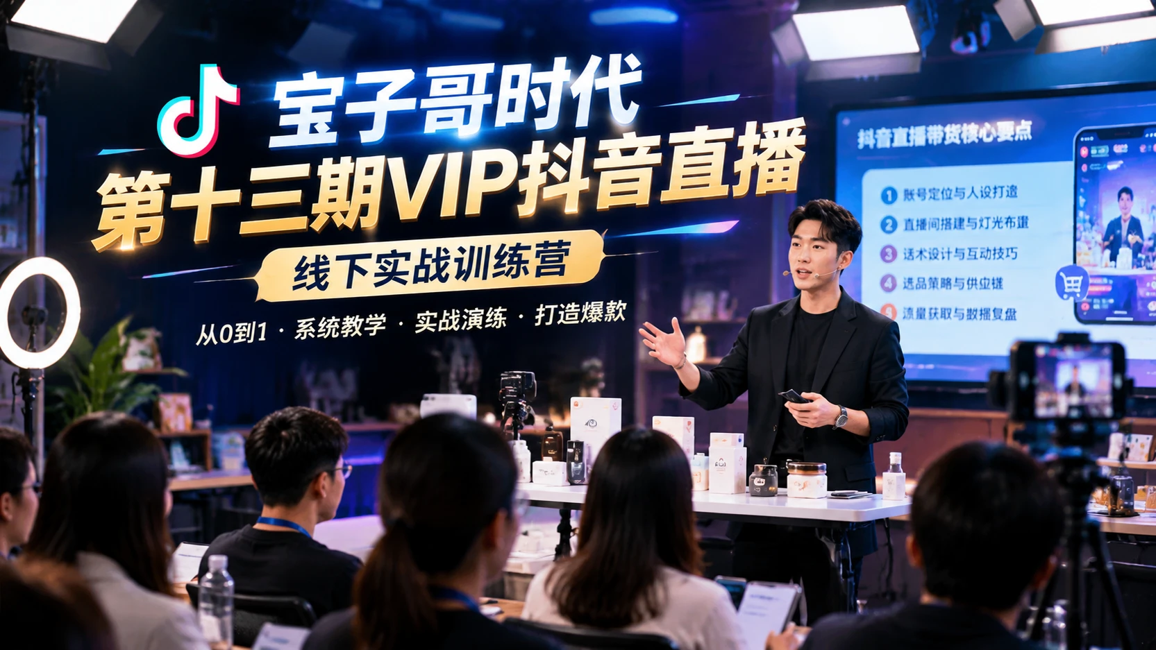 【精】宝子哥时代第十三期VIP抖音直播线下课，带你理清直播底层逻辑
