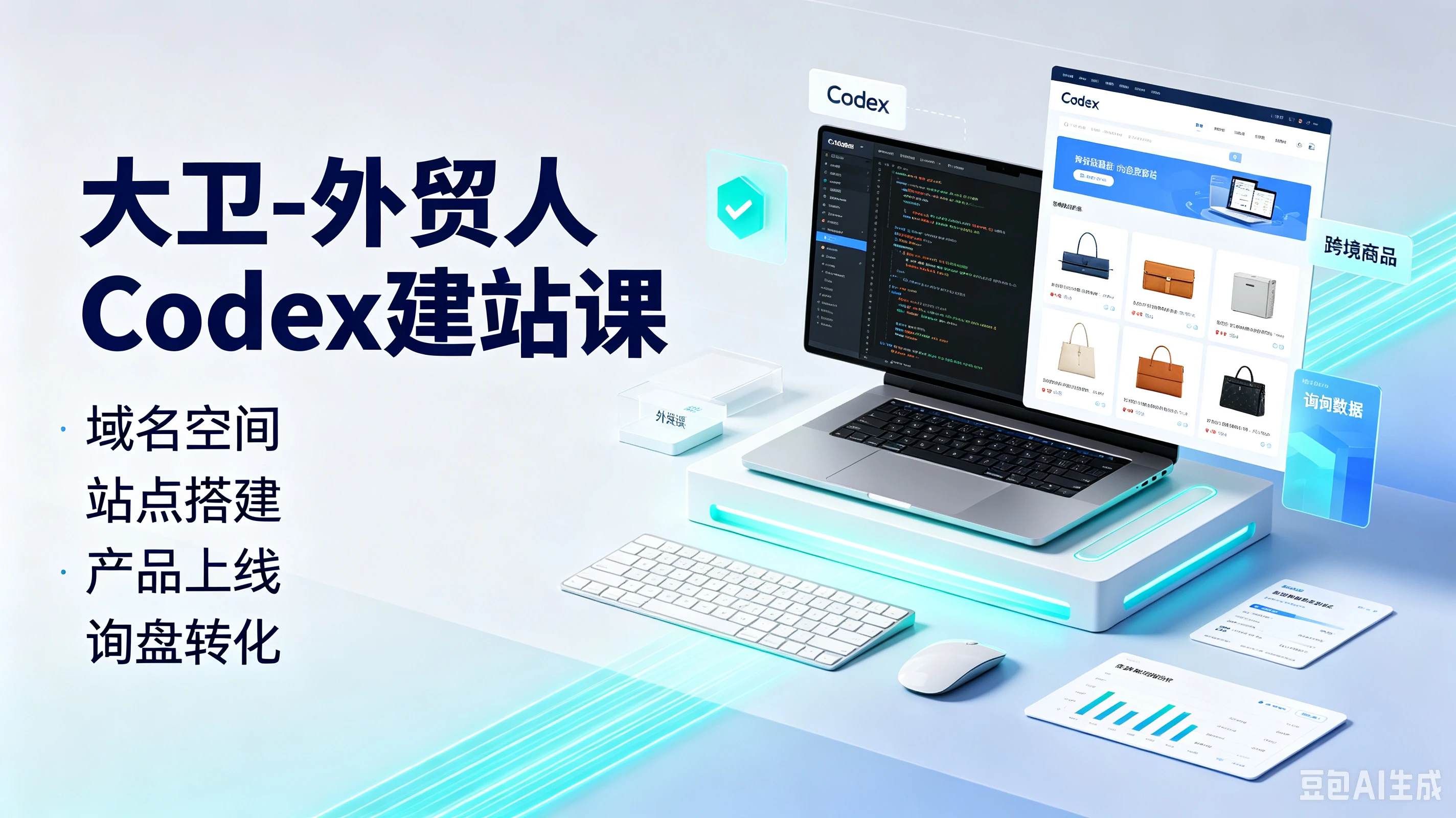 【精】大卫-外贸人Codex建站课，域名空间、站点撘建、产品上线、询盘转化