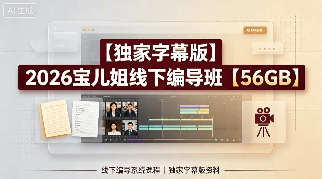 【精】2026宝儿姐线下编导班，线下编导系统课程，独家字幕版资料