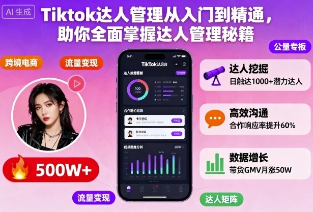 【精】Tiktok达人管理从入门到精通,助你全面掌握达人管理秘籍 【精】Tiktok达人管理从入门到精通,助你全面掌握达人管理秘籍