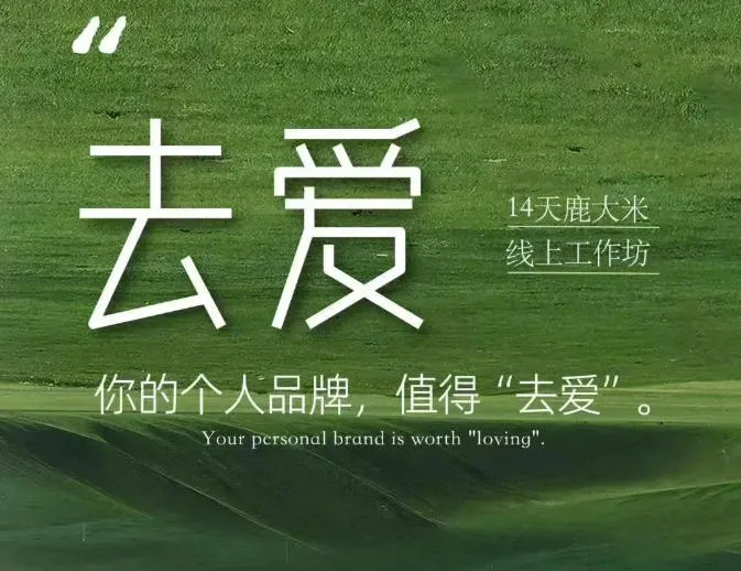 【精】去爱14天鹿大米线上工作坊 你的个人品牌 值得“去爱”